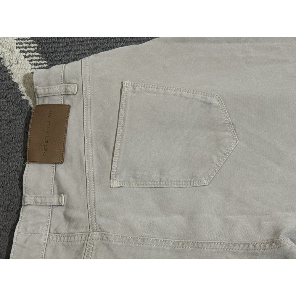 PETER MILLAR Sand 38x30 Crown Crafted 5 Pocket Luxury Stretch Denim Jeans Men's - Picture 7 of 7